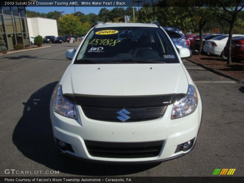 White Water Pearl / Black 2009 Suzuki SX4 Crossover Touring AWD