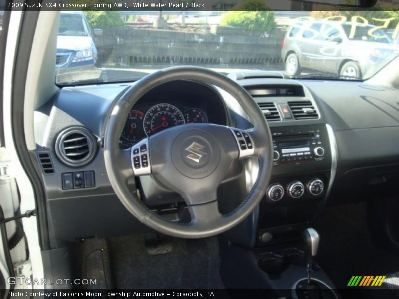 White Water Pearl / Black 2009 Suzuki SX4 Crossover Touring AWD