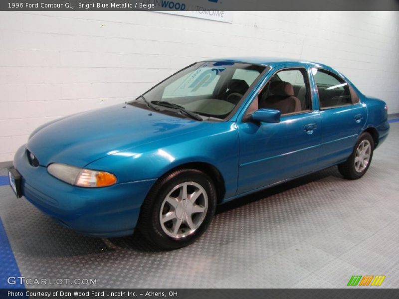 Bright Blue Metallic / Beige 1996 Ford Contour GL