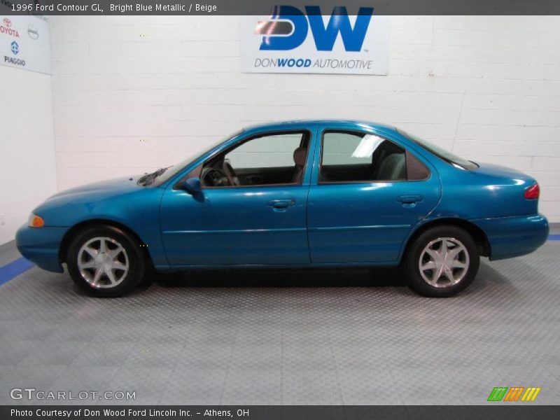 Bright Blue Metallic / Beige 1996 Ford Contour GL