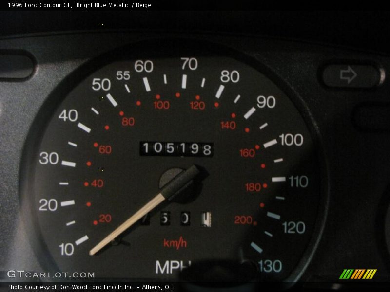Bright Blue Metallic / Beige 1996 Ford Contour GL