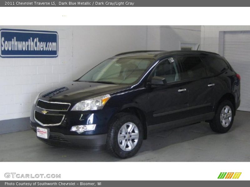 Dark Blue Metallic / Dark Gray/Light Gray 2011 Chevrolet Traverse LS