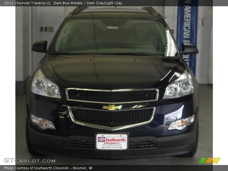 Dark Blue Metallic / Dark Gray/Light Gray 2011 Chevrolet Traverse LS