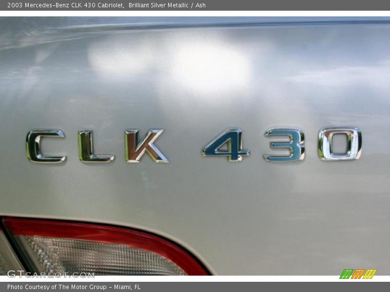 Brilliant Silver Metallic / Ash 2003 Mercedes-Benz CLK 430 Cabriolet