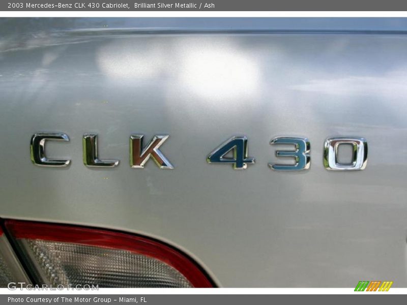Brilliant Silver Metallic / Ash 2003 Mercedes-Benz CLK 430 Cabriolet