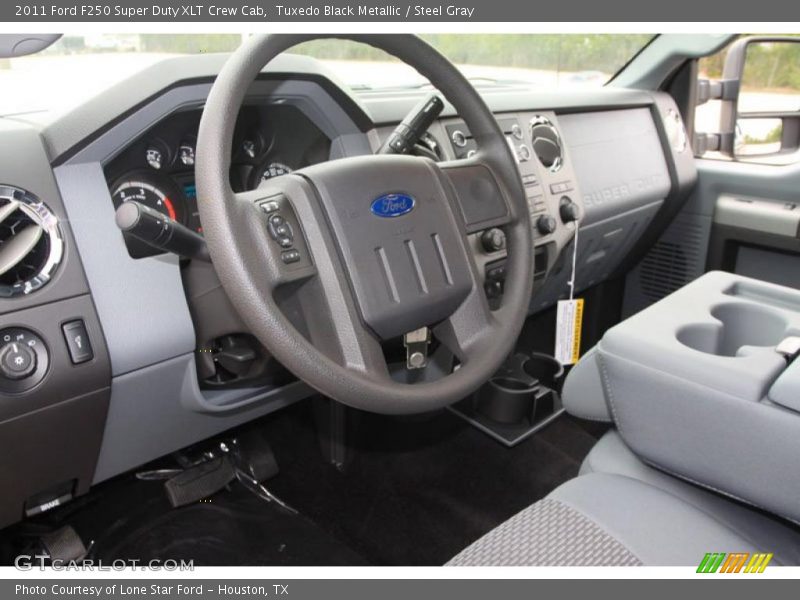 Tuxedo Black Metallic / Steel Gray 2011 Ford F250 Super Duty XLT Crew Cab