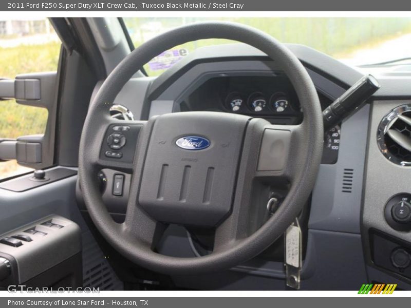 Tuxedo Black Metallic / Steel Gray 2011 Ford F250 Super Duty XLT Crew Cab