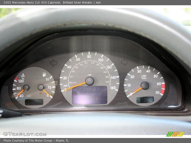 Brilliant Silver Metallic / Ash 2003 Mercedes-Benz CLK 430 Cabriolet