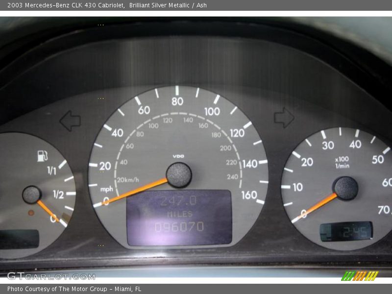 Brilliant Silver Metallic / Ash 2003 Mercedes-Benz CLK 430 Cabriolet