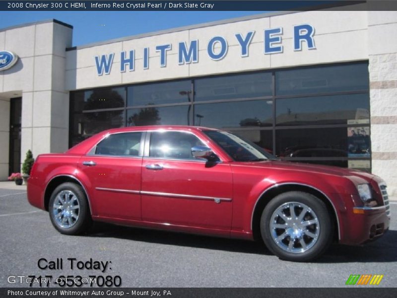 Inferno Red Crystal Pearl / Dark Slate Gray 2008 Chrysler 300 C HEMI