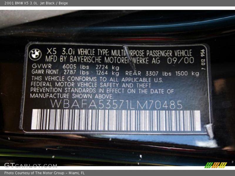 Jet Black / Beige 2001 BMW X5 3.0i