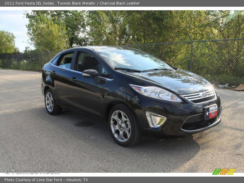 Tuxedo Black Metallic / Charcoal Black Leather 2011 Ford Fiesta SEL Sedan