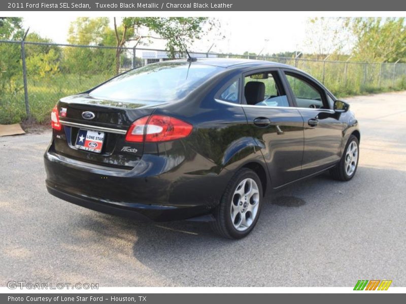 Tuxedo Black Metallic / Charcoal Black Leather 2011 Ford Fiesta SEL Sedan