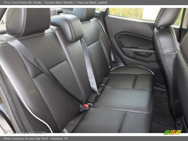Tuxedo Black Metallic / Charcoal Black Leather 2011 Ford Fiesta SEL Sedan