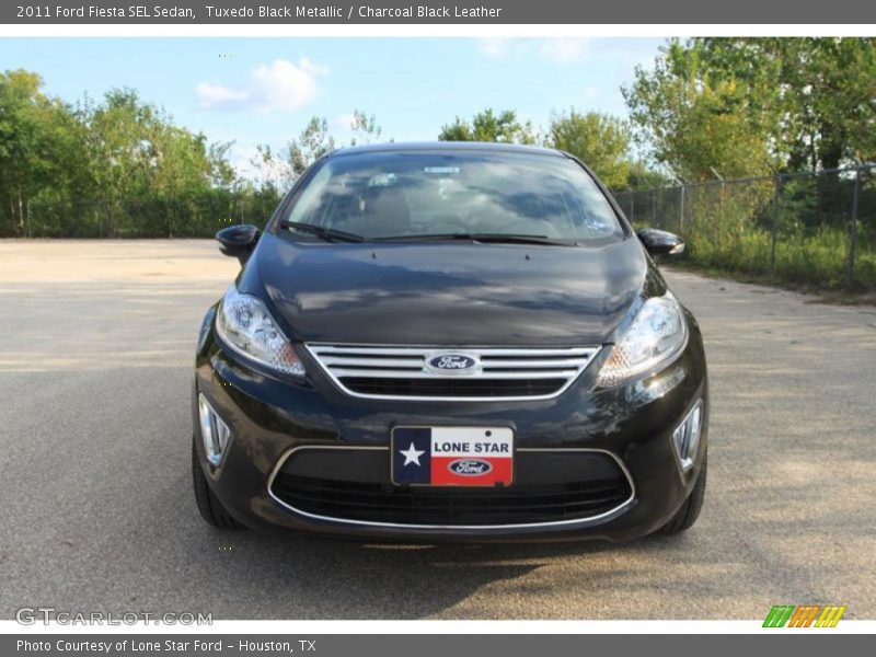 Tuxedo Black Metallic / Charcoal Black Leather 2011 Ford Fiesta SEL Sedan