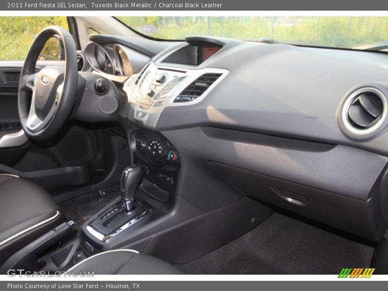 Tuxedo Black Metallic / Charcoal Black Leather 2011 Ford Fiesta SEL Sedan