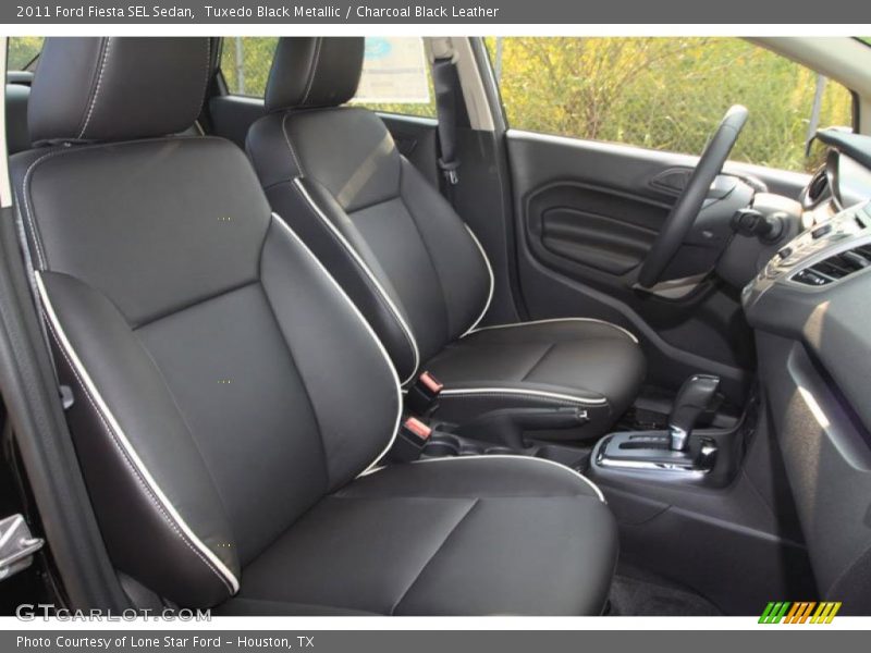Tuxedo Black Metallic / Charcoal Black Leather 2011 Ford Fiesta SEL Sedan