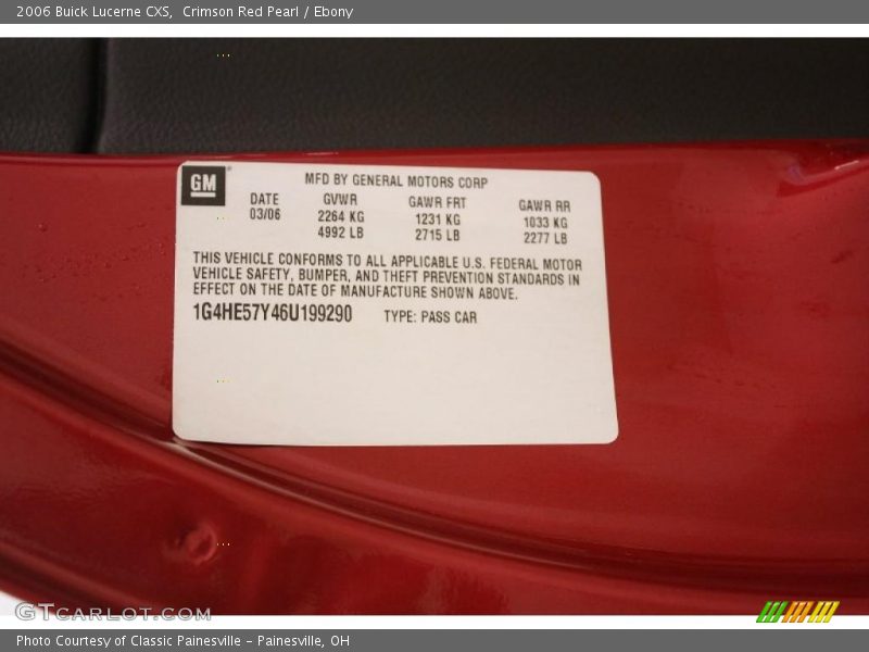Crimson Red Pearl / Ebony 2006 Buick Lucerne CXS