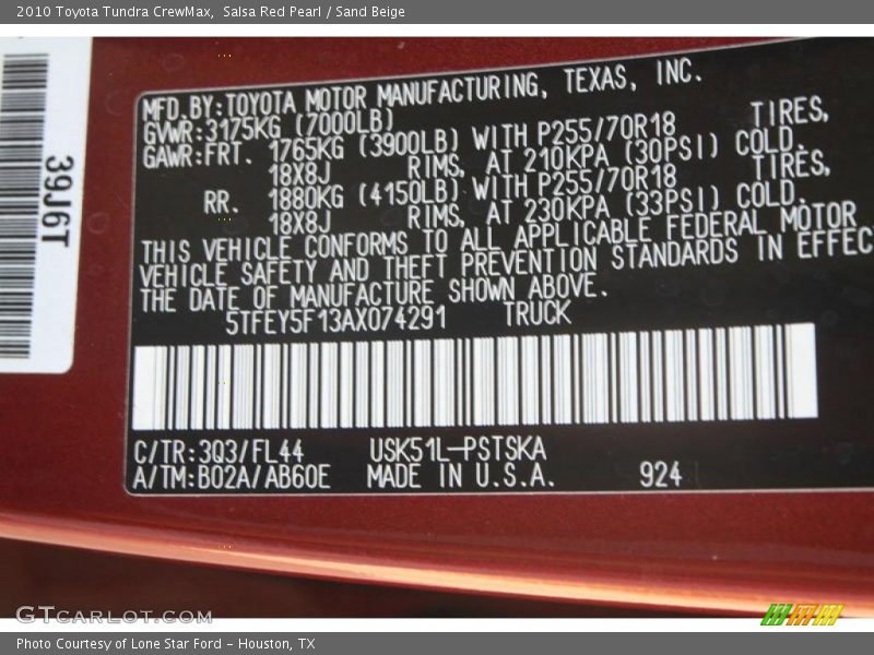 Salsa Red Pearl / Sand Beige 2010 Toyota Tundra CrewMax