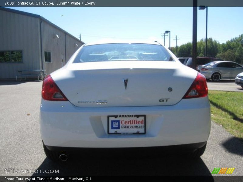 Summit White / Ebony 2009 Pontiac G6 GT Coupe