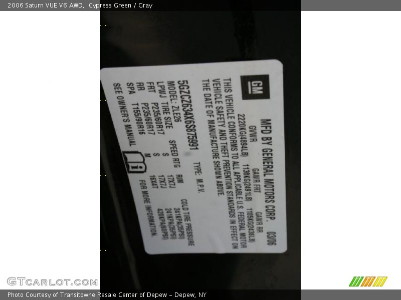 Cypress Green / Gray 2006 Saturn VUE V6 AWD