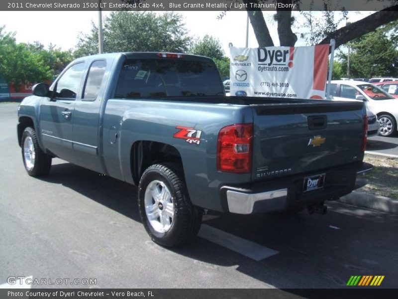 Blue Granite Metallic / Light Titanium/Ebony 2011 Chevrolet Silverado 1500 LT Extended Cab 4x4