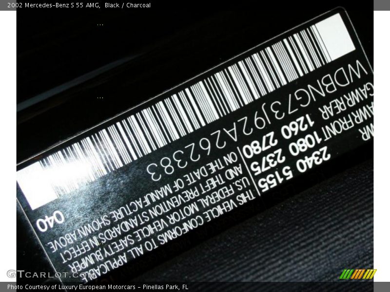 Black / Charcoal 2002 Mercedes-Benz S 55 AMG