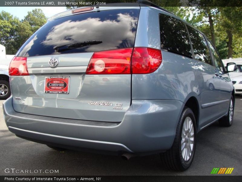 Blue Mirage Metallic / Stone 2007 Toyota Sienna LE AWD