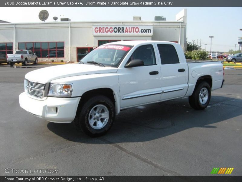Bright White / Dark Slate Gray/Medium Slate Gray 2008 Dodge Dakota Laramie Crew Cab 4x4