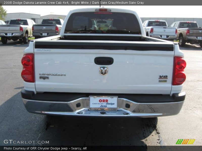 Bright White / Dark Slate Gray/Medium Slate Gray 2008 Dodge Dakota Laramie Crew Cab 4x4