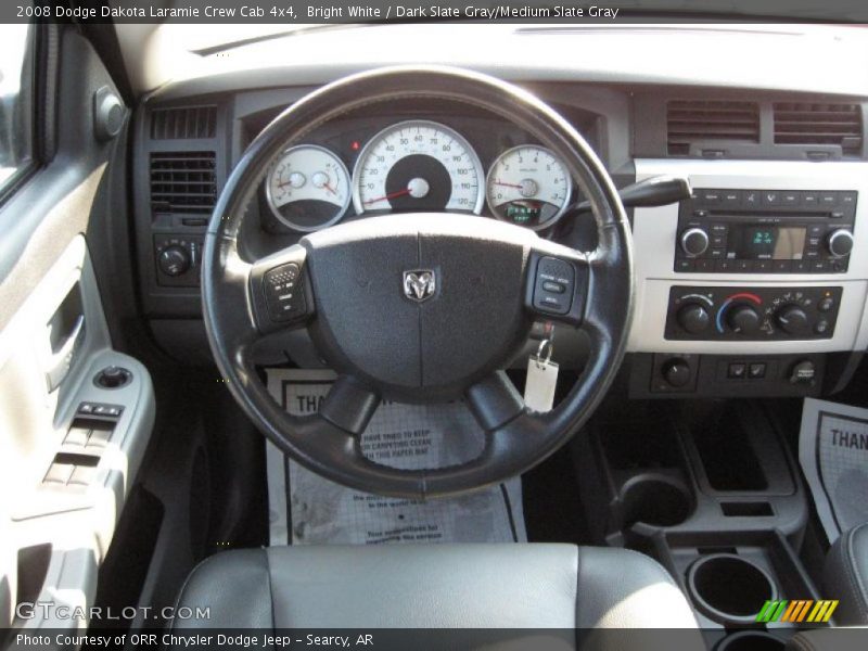 Bright White / Dark Slate Gray/Medium Slate Gray 2008 Dodge Dakota Laramie Crew Cab 4x4