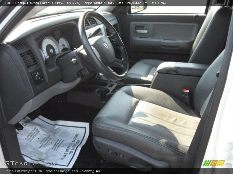 Bright White / Dark Slate Gray/Medium Slate Gray 2008 Dodge Dakota Laramie Crew Cab 4x4