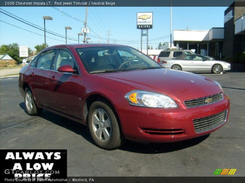 Red Jewel Tintcoat / Neutral Beige 2008 Chevrolet Impala LT