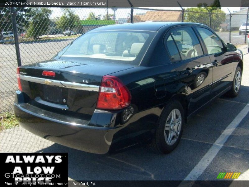 Black / Titanium Gray 2007 Chevrolet Malibu LS Sedan