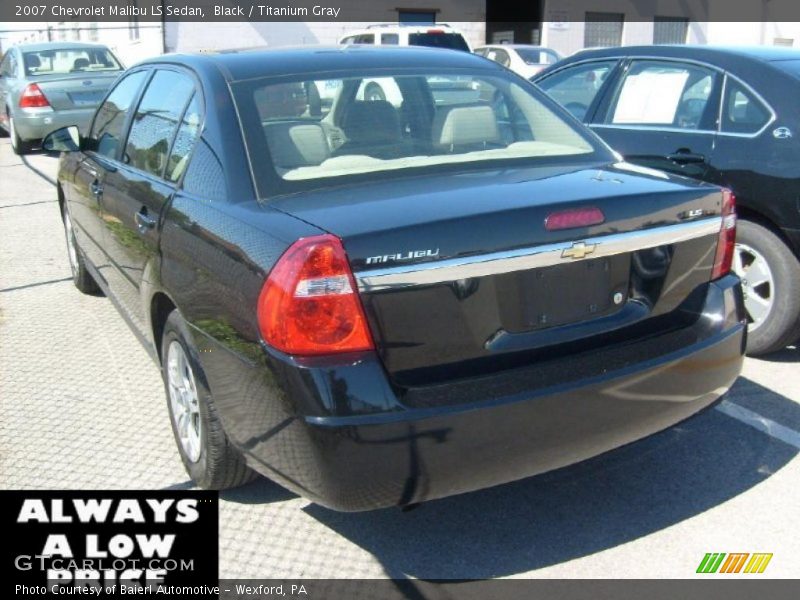 Black / Titanium Gray 2007 Chevrolet Malibu LS Sedan