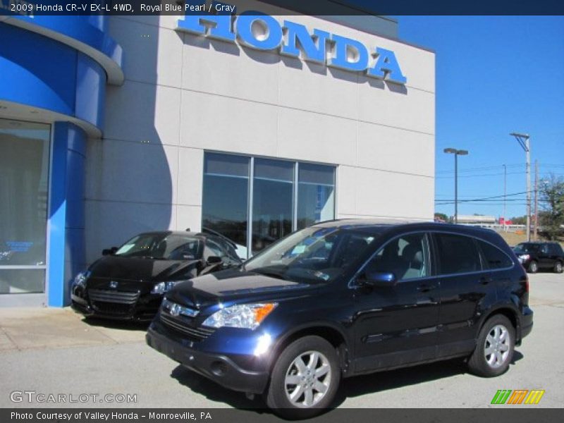 Royal Blue Pearl / Gray 2009 Honda CR-V EX-L 4WD