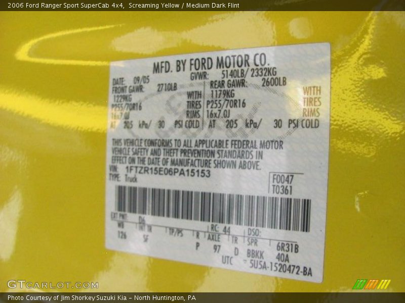 Screaming Yellow / Medium Dark Flint 2006 Ford Ranger Sport SuperCab 4x4
