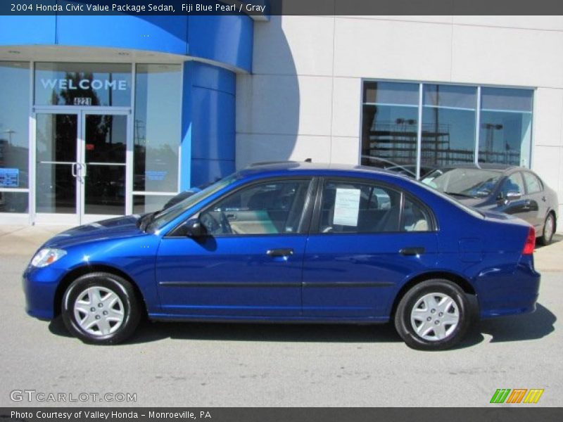 Fiji Blue Pearl / Gray 2004 Honda Civic Value Package Sedan