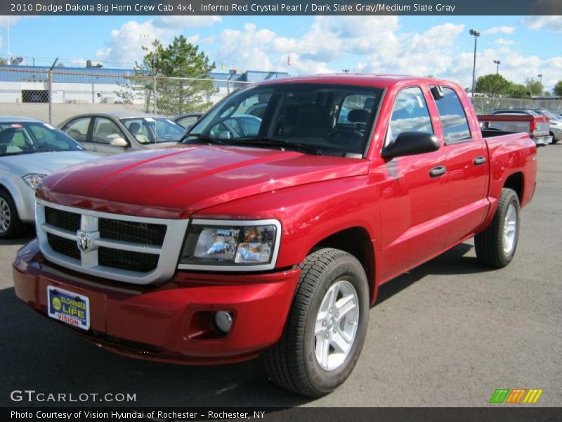 Inferno Red Crystal Pearl / Dark Slate Gray/Medium Slate Gray 2010 Dodge Dakota Big Horn Crew Cab 4x4