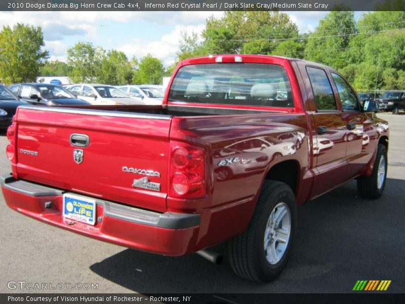 Inferno Red Crystal Pearl / Dark Slate Gray/Medium Slate Gray 2010 Dodge Dakota Big Horn Crew Cab 4x4