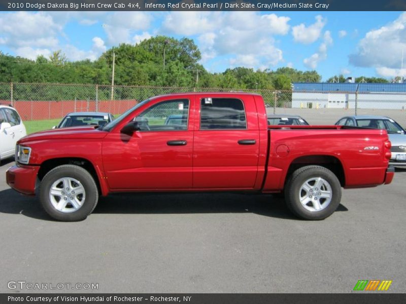Inferno Red Crystal Pearl / Dark Slate Gray/Medium Slate Gray 2010 Dodge Dakota Big Horn Crew Cab 4x4