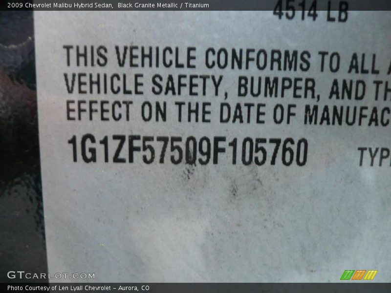 Black Granite Metallic / Titanium 2009 Chevrolet Malibu Hybrid Sedan