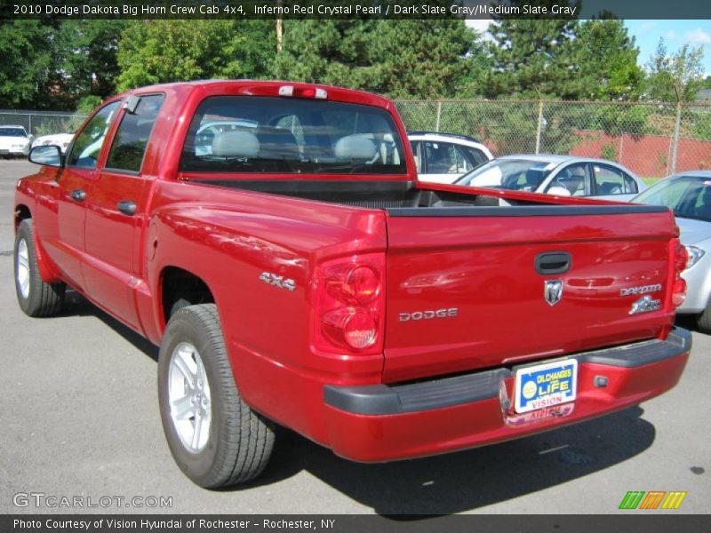 Inferno Red Crystal Pearl / Dark Slate Gray/Medium Slate Gray 2010 Dodge Dakota Big Horn Crew Cab 4x4