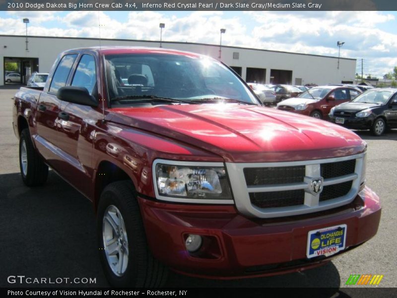 Inferno Red Crystal Pearl / Dark Slate Gray/Medium Slate Gray 2010 Dodge Dakota Big Horn Crew Cab 4x4