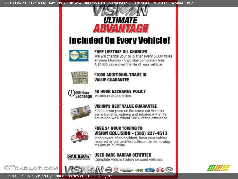 Inferno Red Crystal Pearl / Dark Slate Gray/Medium Slate Gray 2010 Dodge Dakota Big Horn Crew Cab 4x4