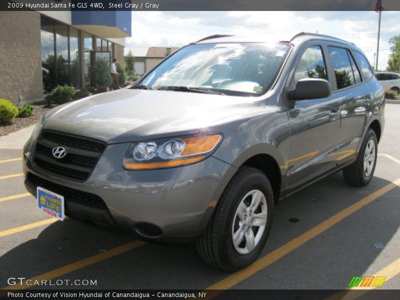 Steel Gray / Gray 2009 Hyundai Santa Fe GLS 4WD