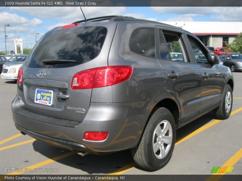 Steel Gray / Gray 2009 Hyundai Santa Fe GLS 4WD