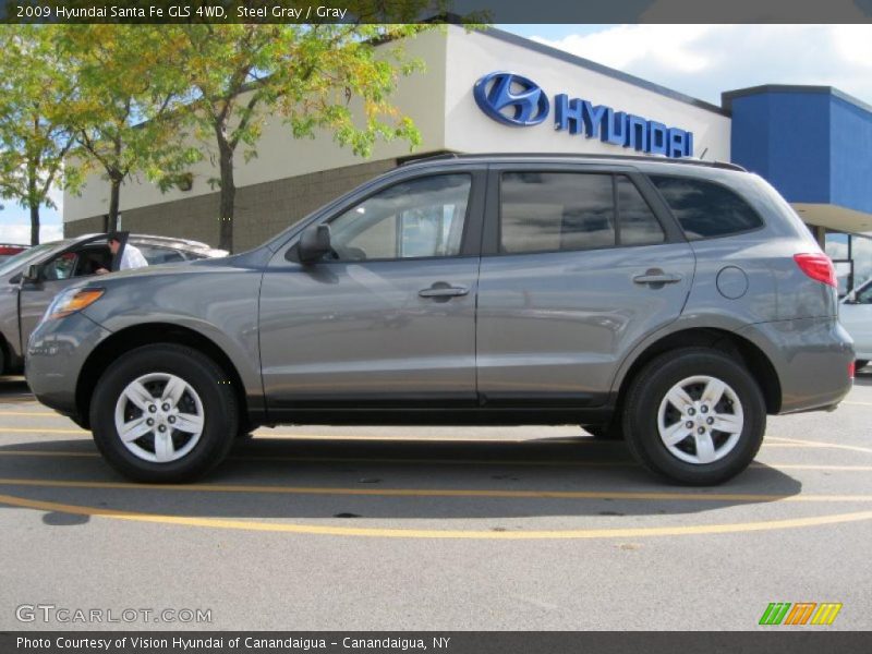 Steel Gray / Gray 2009 Hyundai Santa Fe GLS 4WD