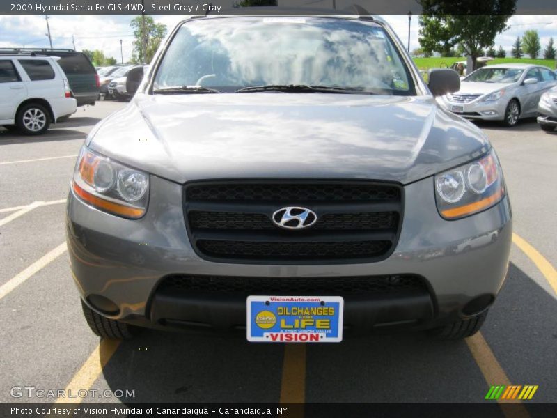 Steel Gray / Gray 2009 Hyundai Santa Fe GLS 4WD