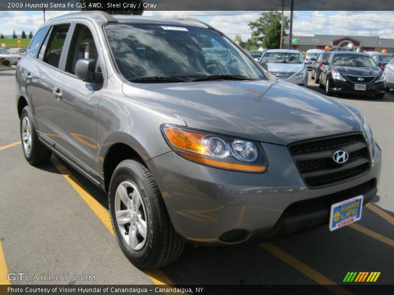 Steel Gray / Gray 2009 Hyundai Santa Fe GLS 4WD